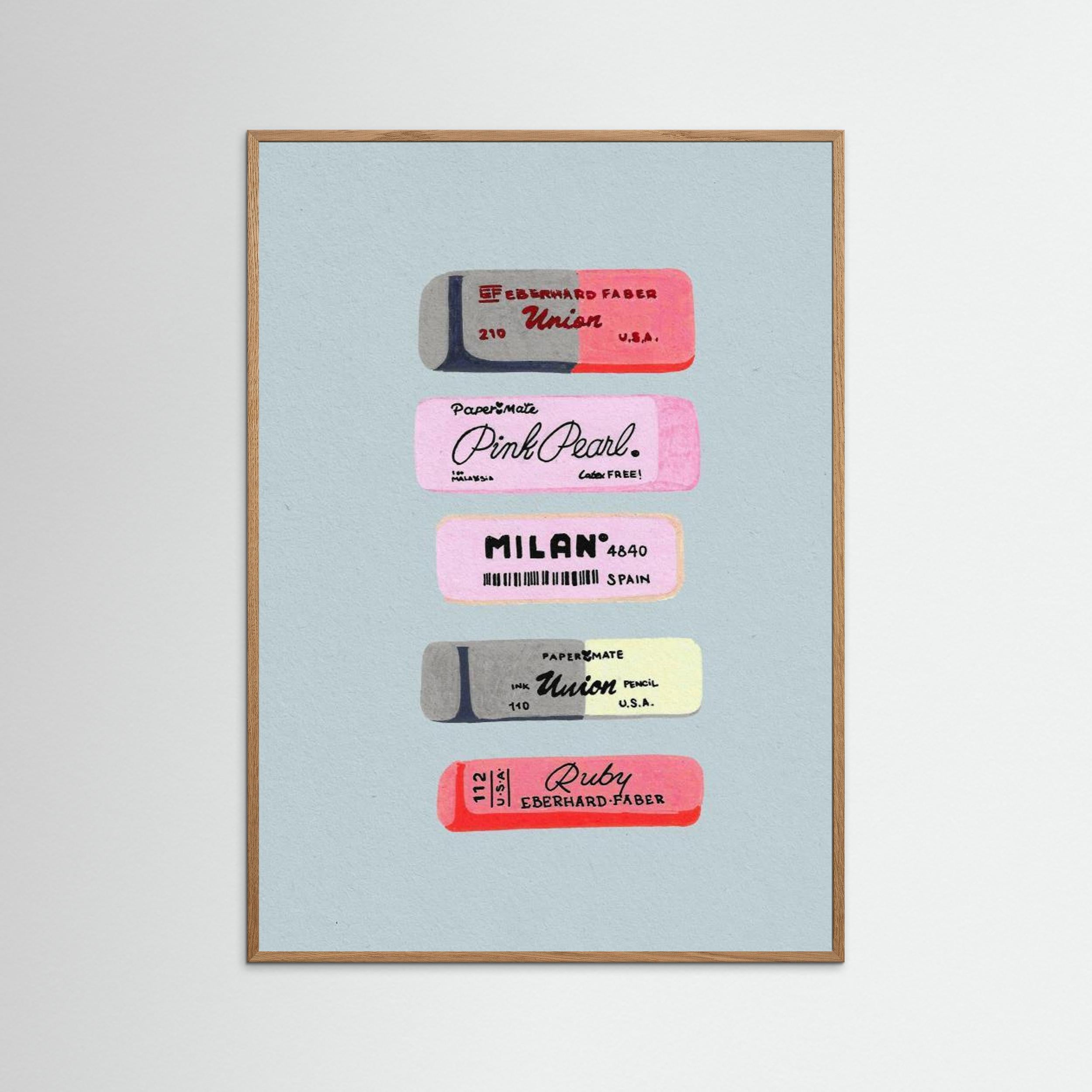 Erasers Art Print by Studio Mandariini