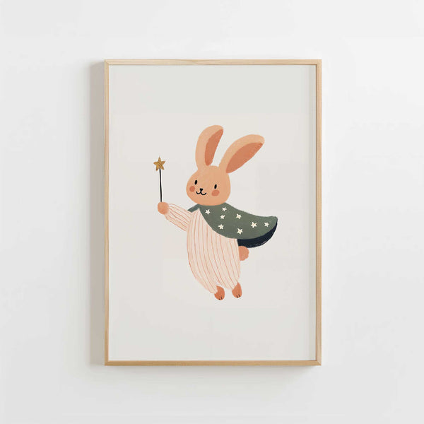 Magic Wand Bunny | Studio Mottos 12x16 Inch Nursery Art