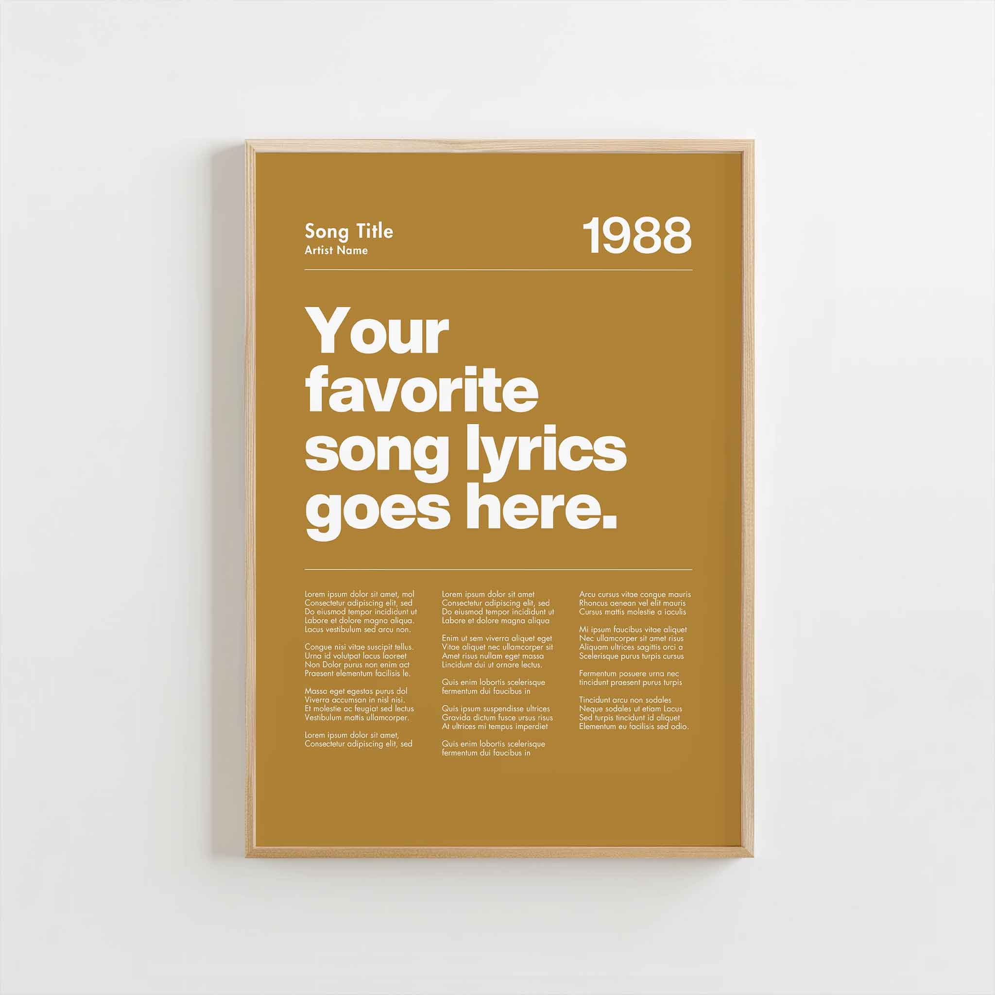 a poster with a quote on it that says, your favorite song lyrics goes here