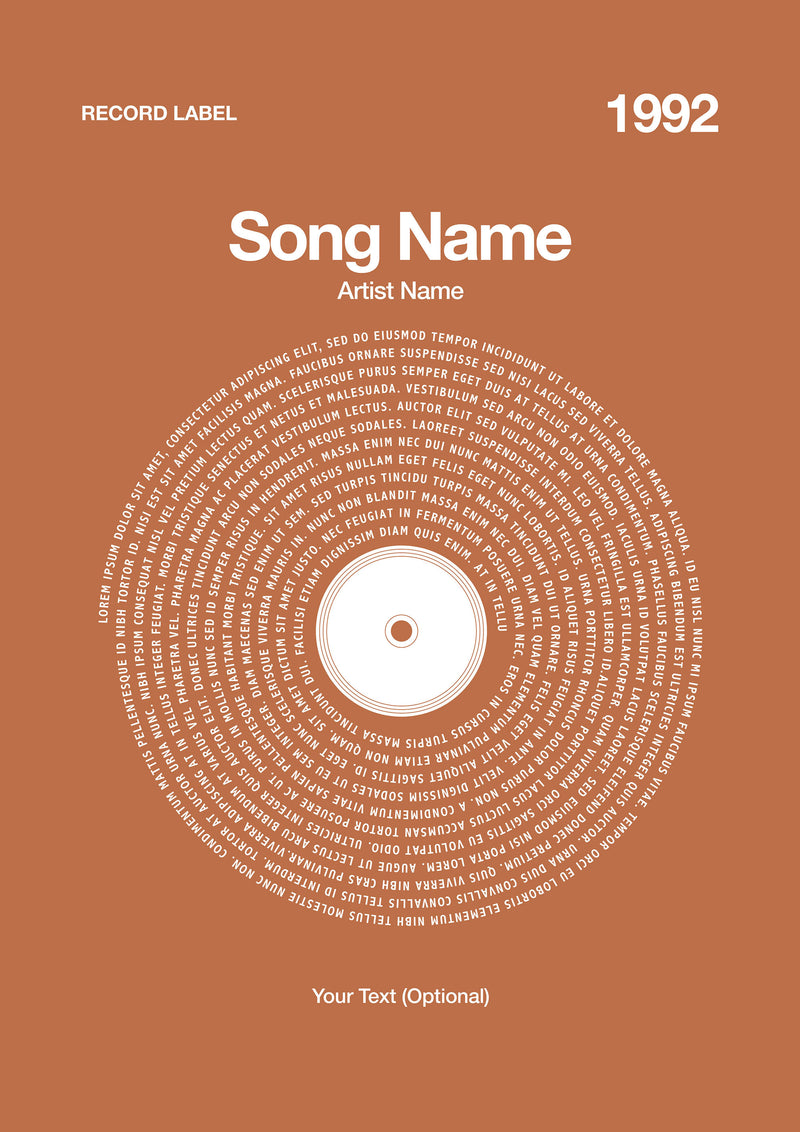 Custom Vinyl Lyrics Print – Amber