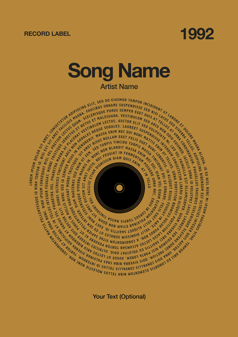 Custom Vinyl Lyrics Print – Mustard