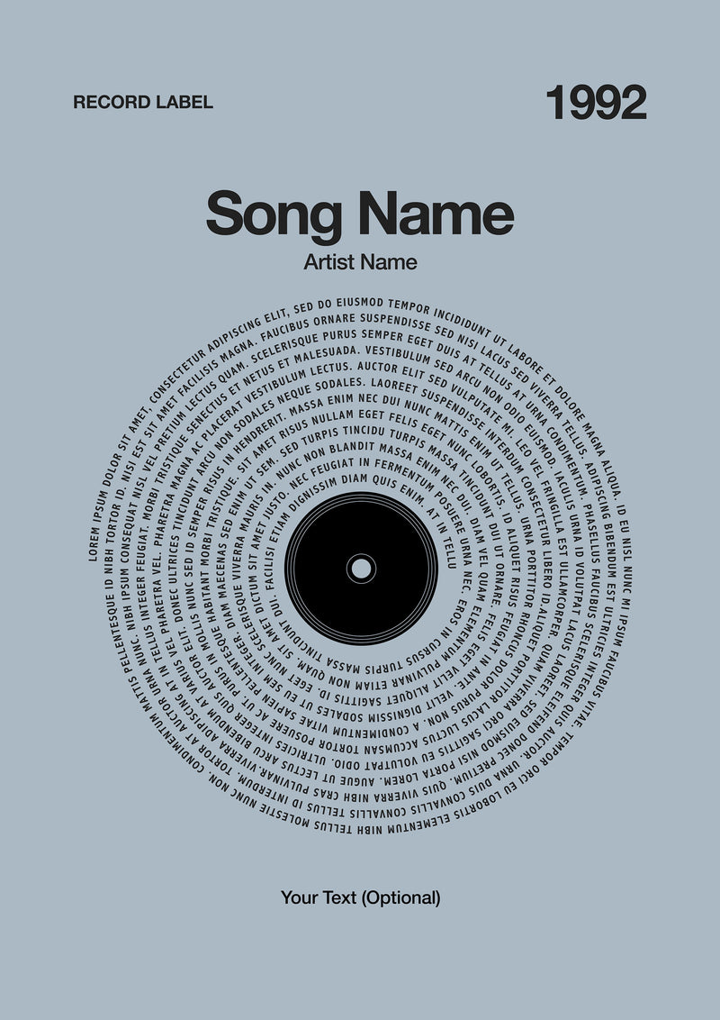 Custom Vinyl Lyrics Print – Powder Blue