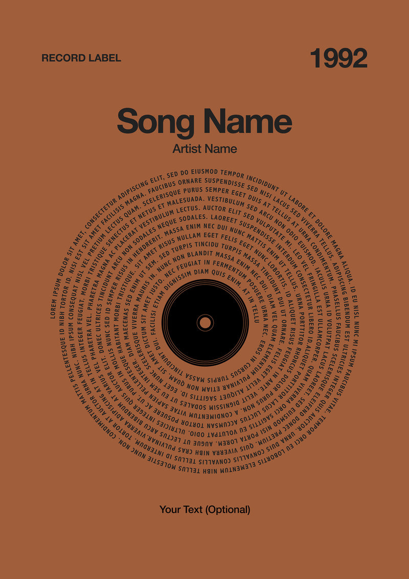 Custom Vinyl Lyrics Print – Rust