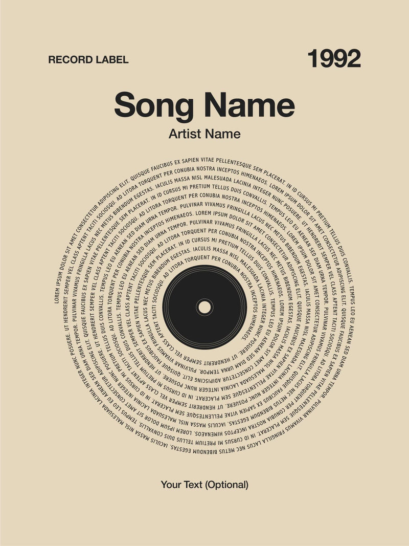 Custom Vinyl Lyrics Print – Sand