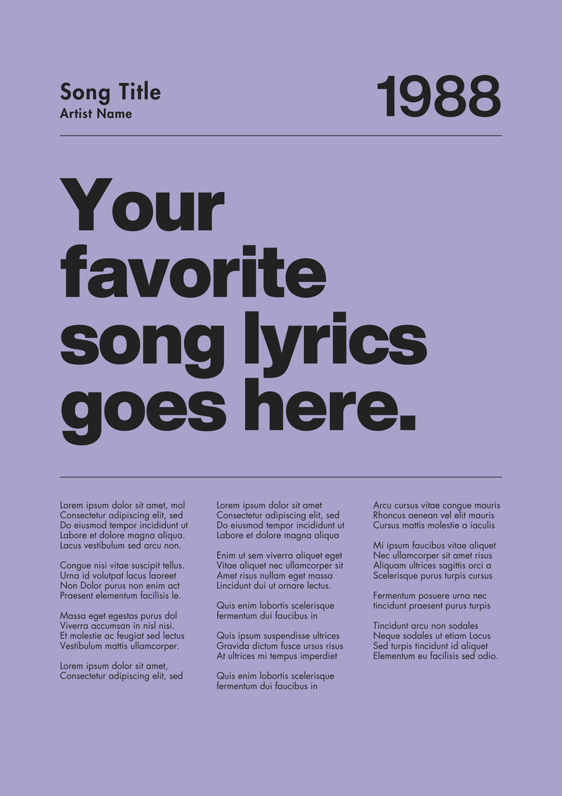 CUSTOM SONG LAVANDER