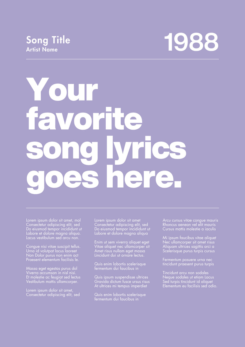 CUSTOM SONG LAVENDER