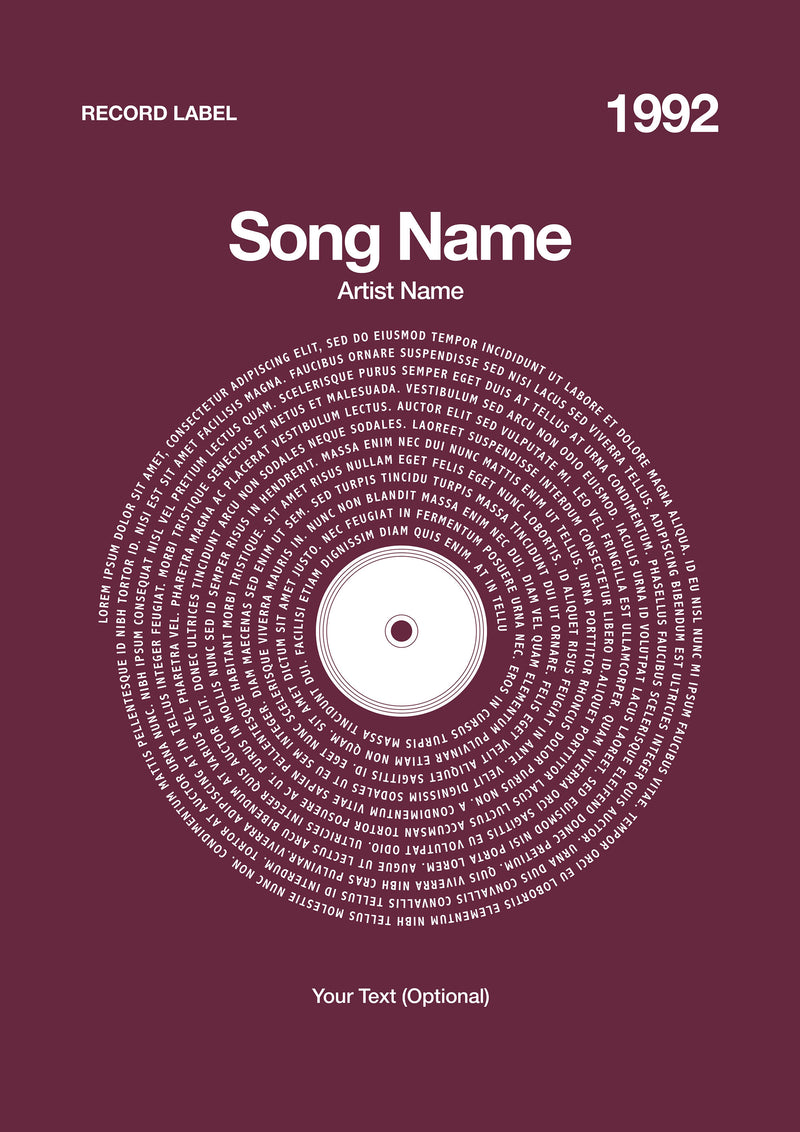 Custom Vinyl Lyrics Print – Mulberry