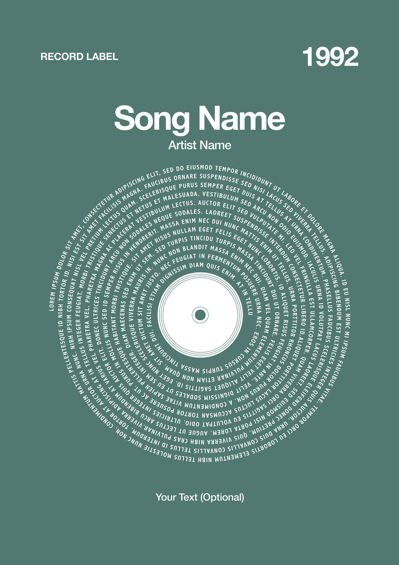 Custom Vinyl Lyrics Print – Sage Green