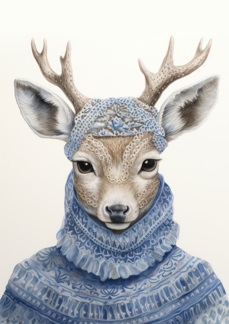 Deer in Blue Sweater
