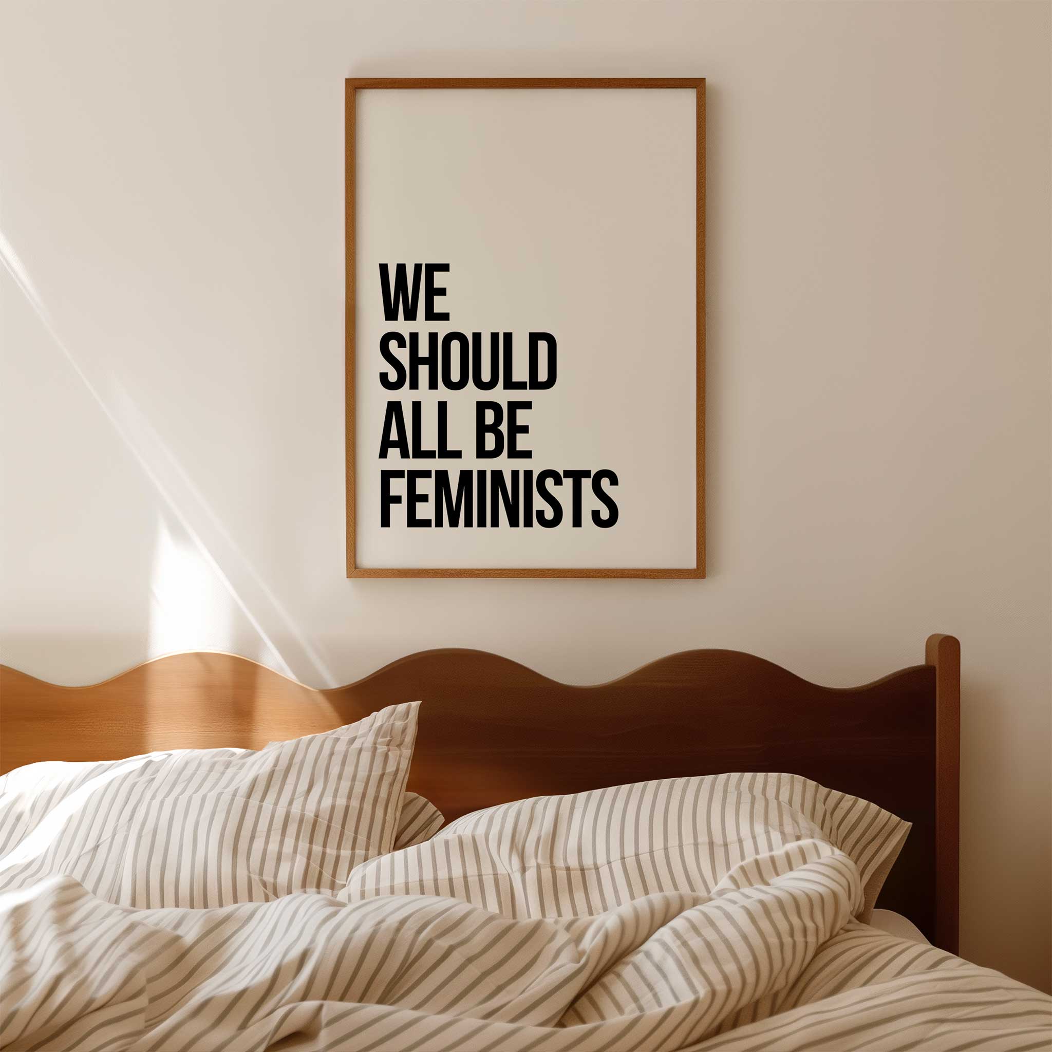 We Should All Be Feminists' powerful typography, minimalist wall art for a justice aesthetic, titled 'We Should All Be Feminists'