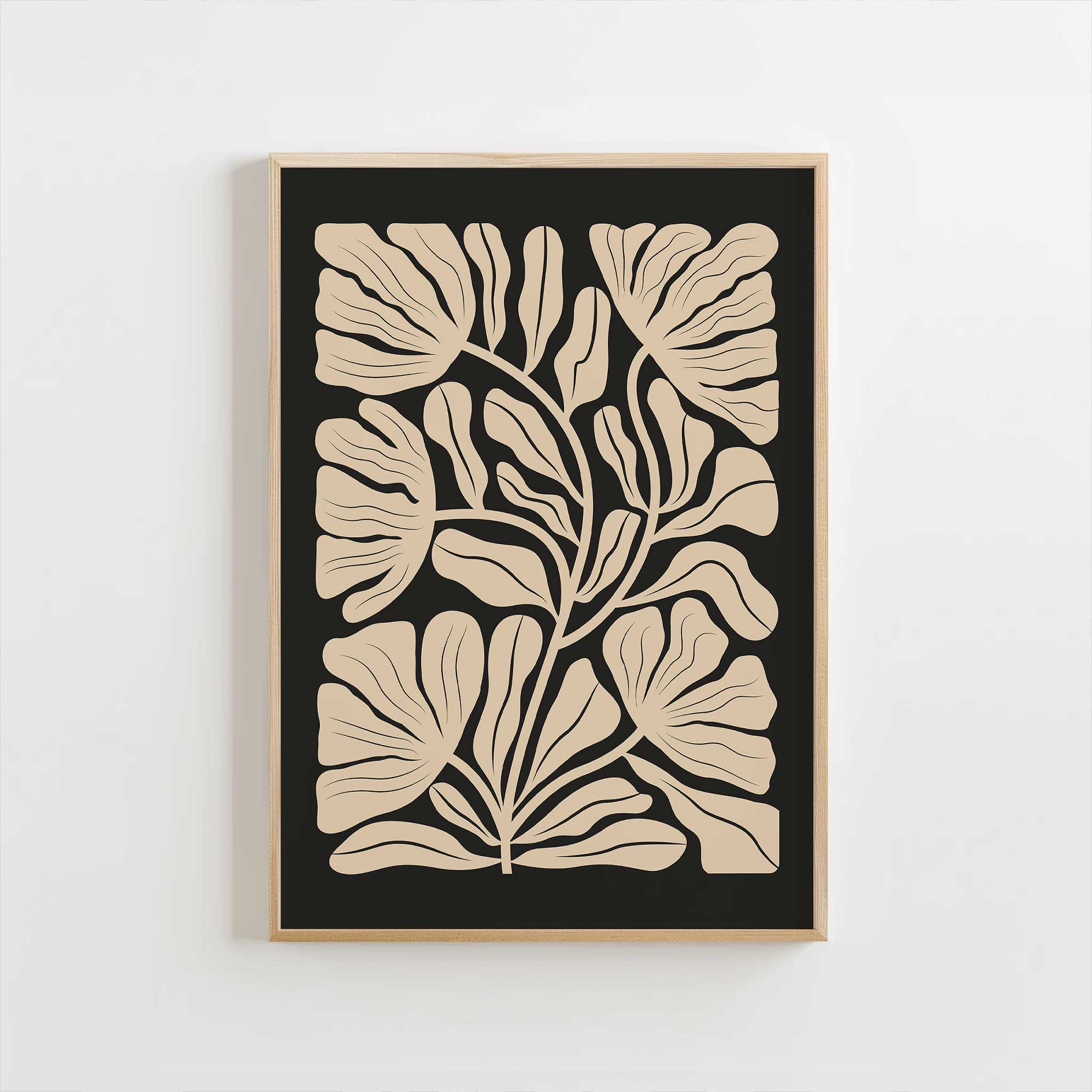 Elegant and delicate floral line art in a light color, contrasting against a solid black background.