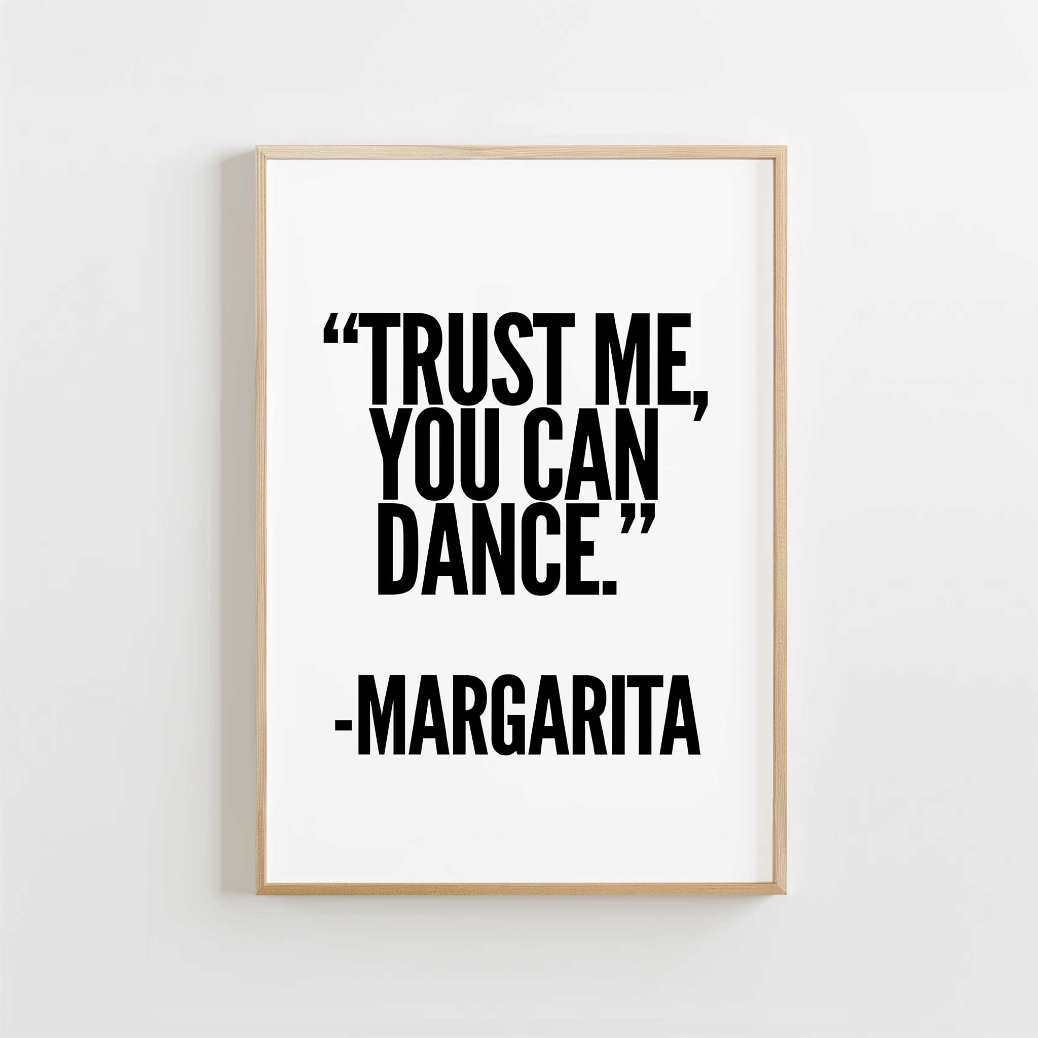 Margarita Quote Poster' fun typography, modern wall decor for bar cart aesthetic, titled 'Margarita Quote Poster'