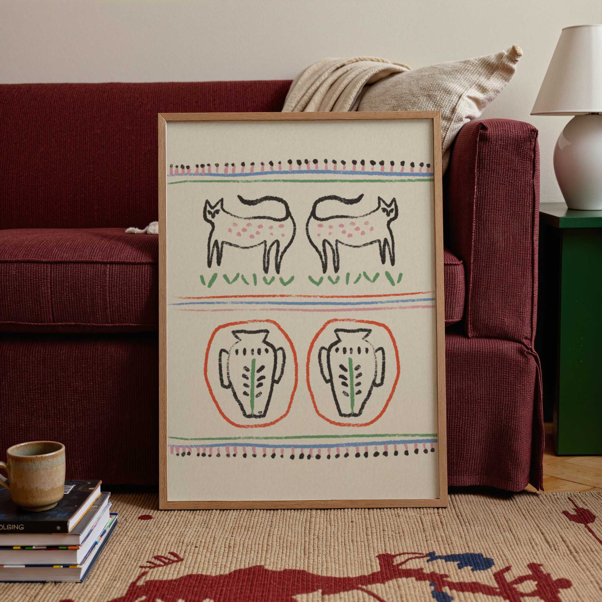 Primitive Cats and Vases