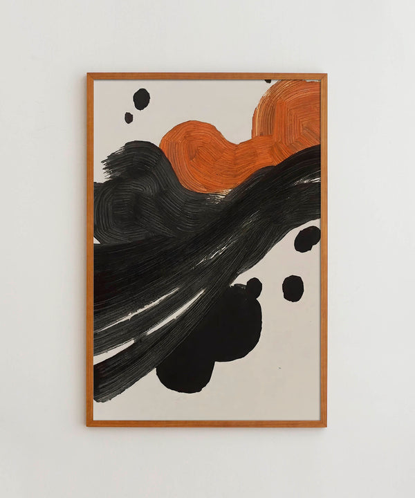 Black and Orange Abstract Painting