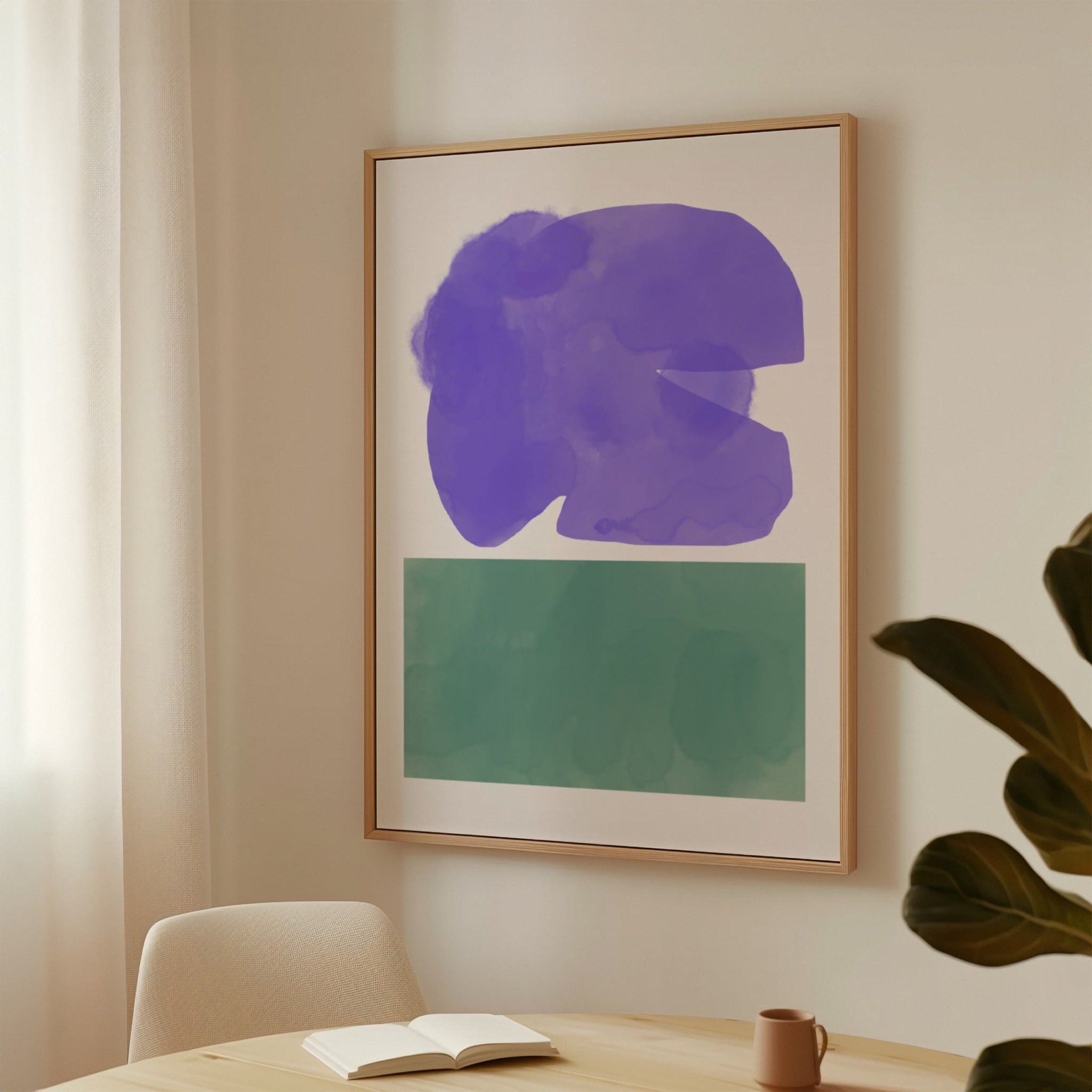 Watercolor Purple and Green