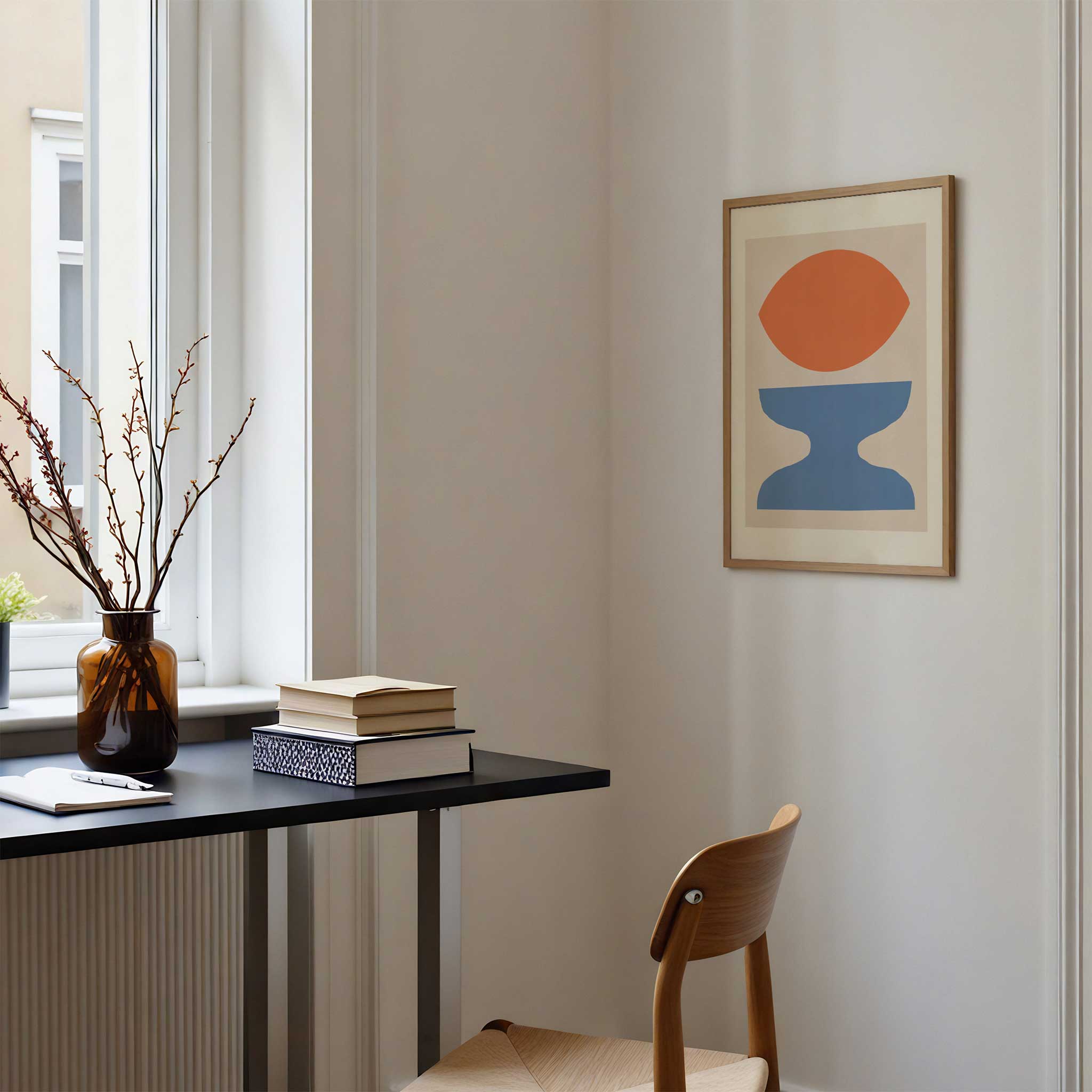 Organic Shapes In Orange and Blue by Little Dean