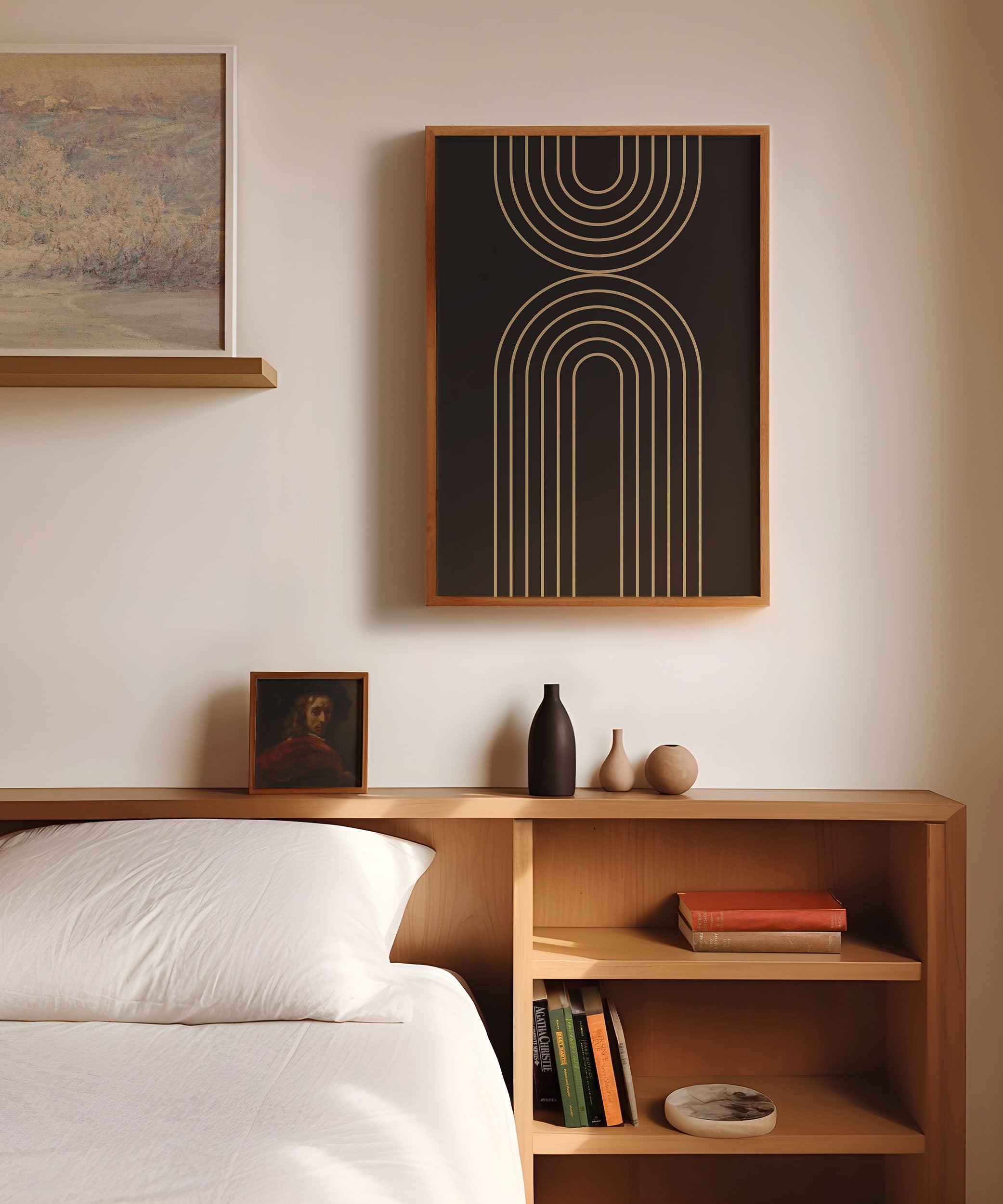 Black Rainbow Line Art Print