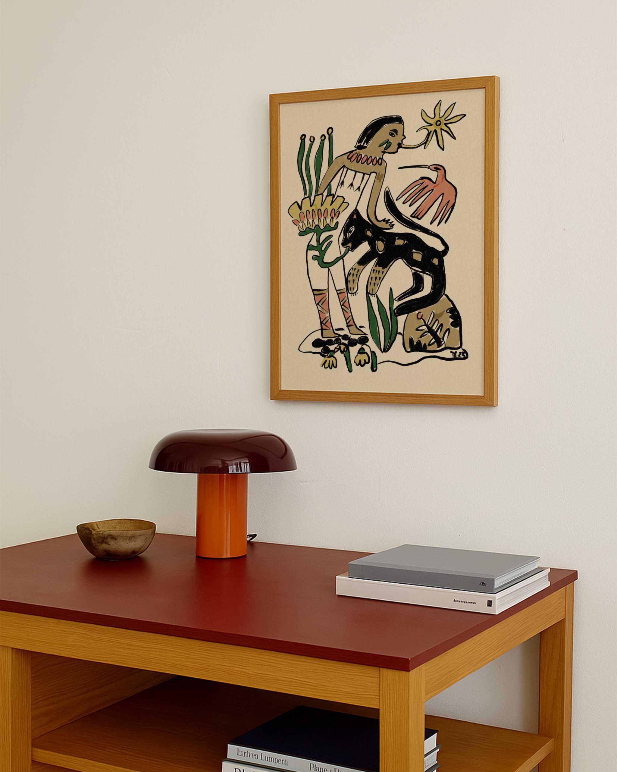 Folk Figure and Panther