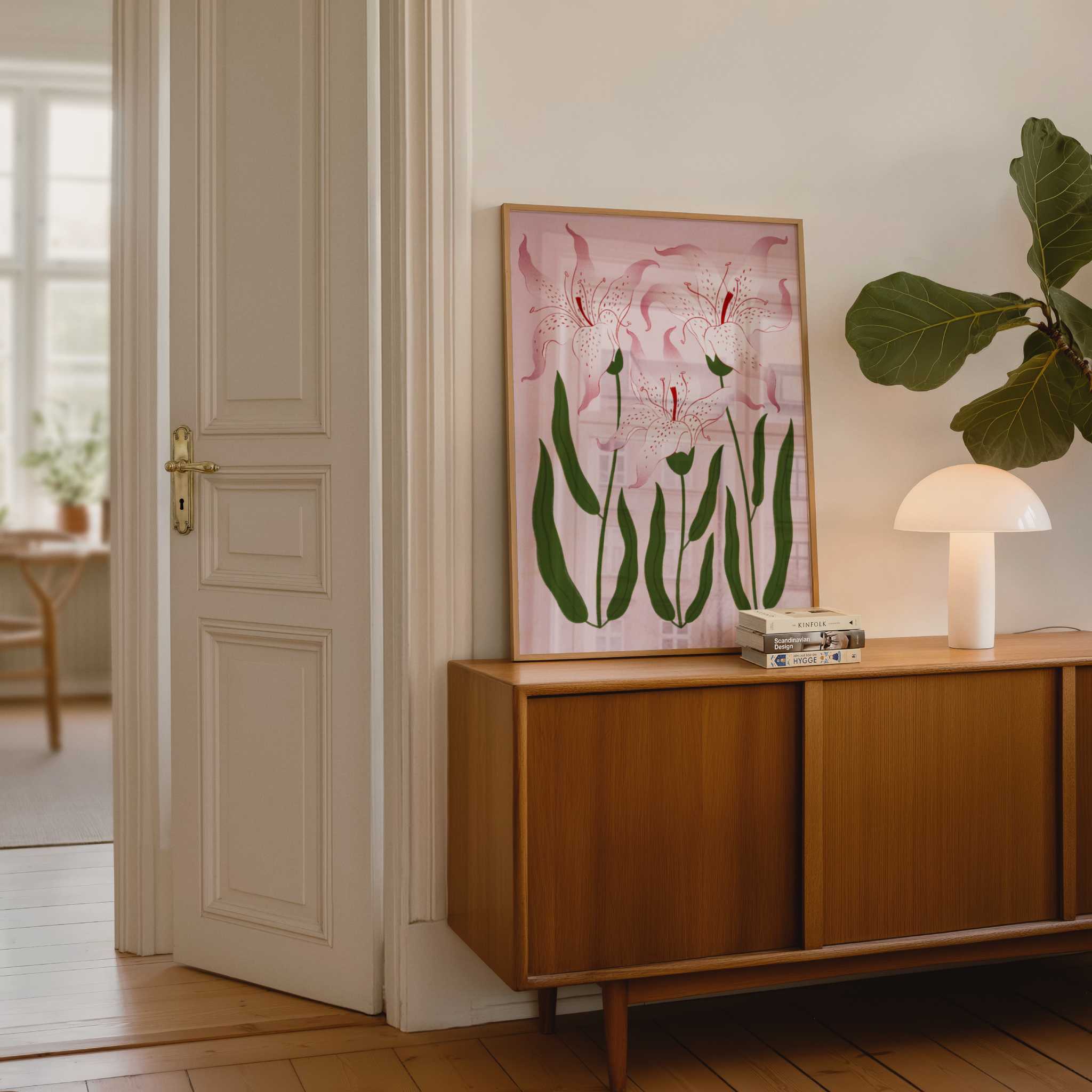 Botanical Pink Lilies