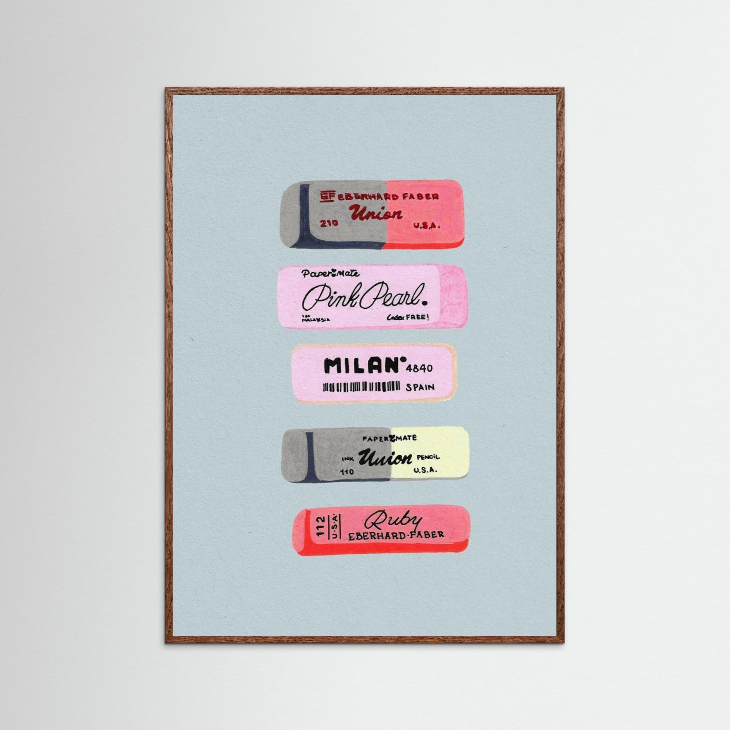 Erasers Art Print by Studio Mandariini