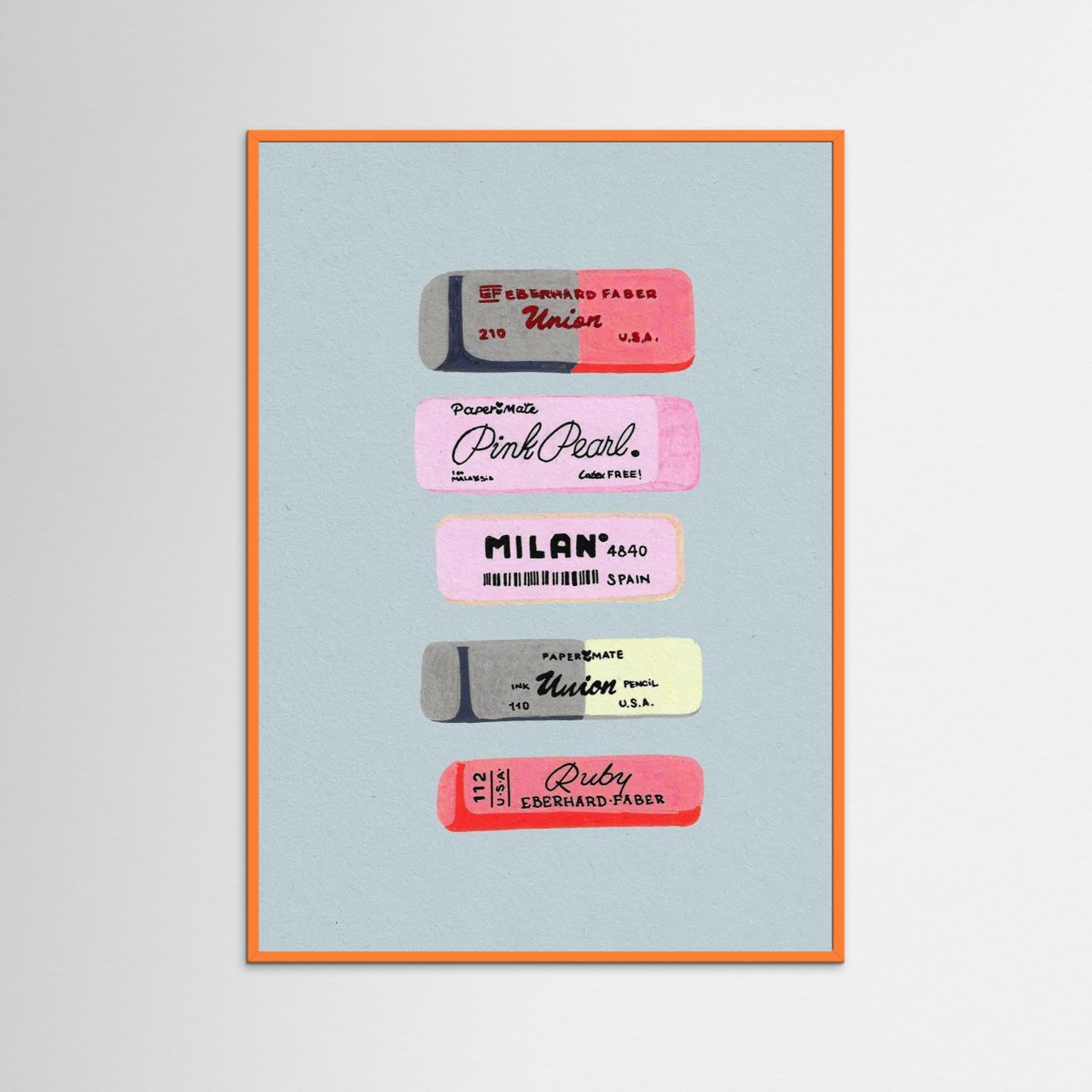 Erasers Art Print by Studio Mandariini