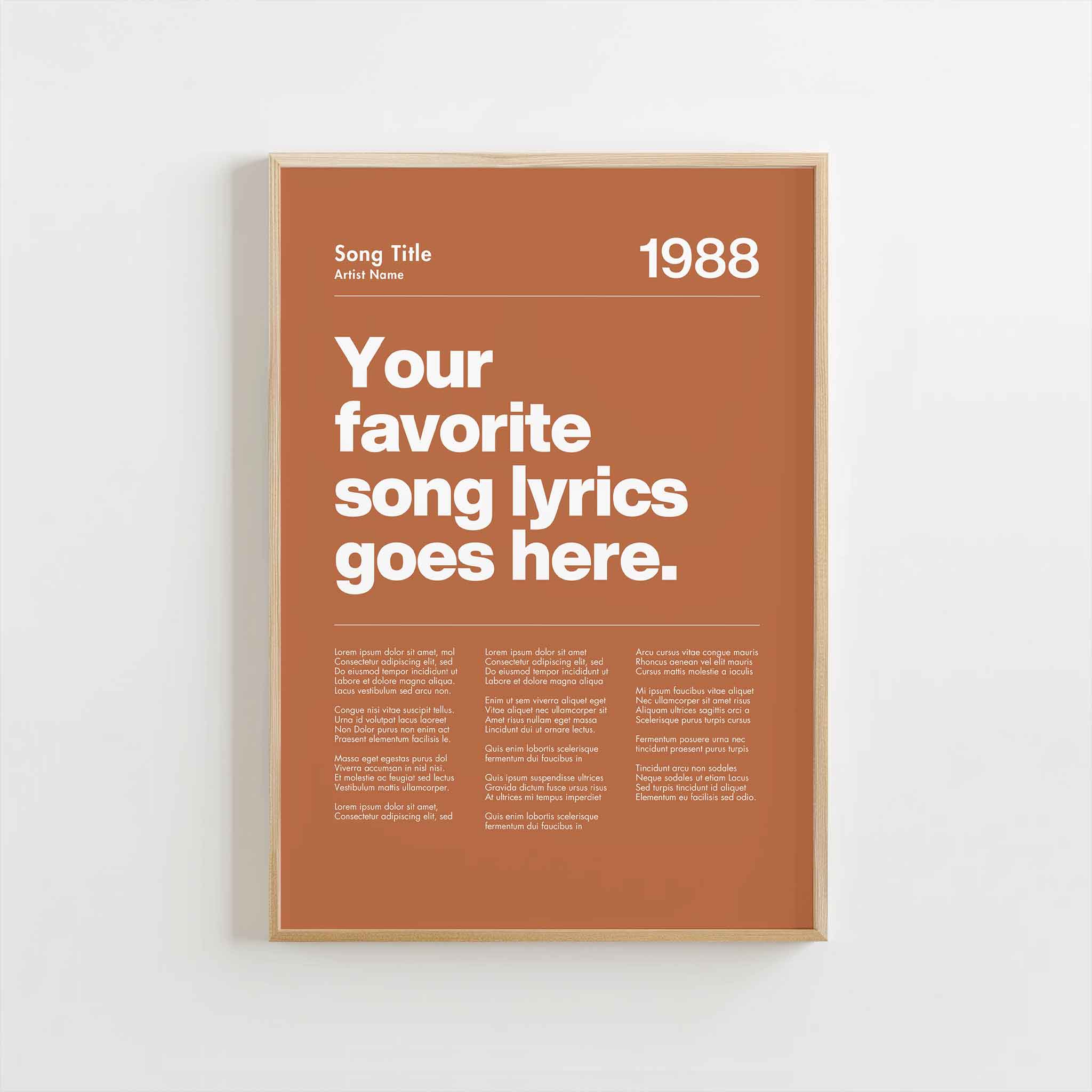 a poster with a quote on it that says, your favorite song lyrics goes here