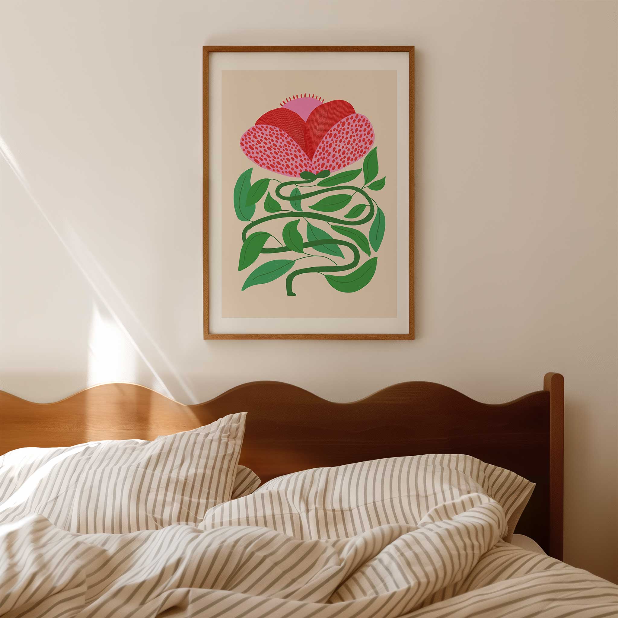 Modern floral 'Wild Bloom', botanical modern wall decor with a creative aesthetic, titled 'Wild Bloom'