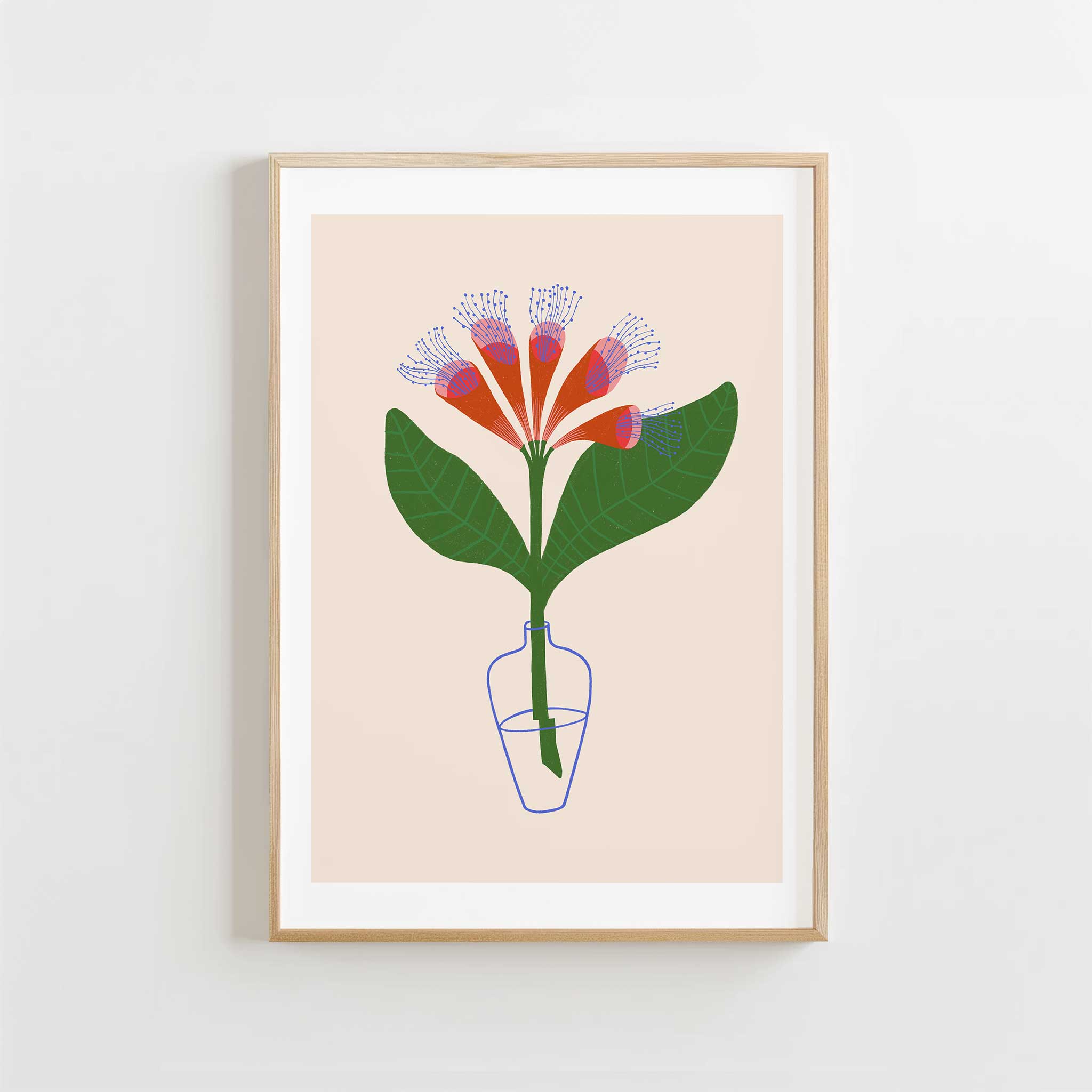Floral 'Crimson Burst in Bloom', bold wall art for living room with a fresh aesthetic, titled 'Crimson Burst in Bloom'
