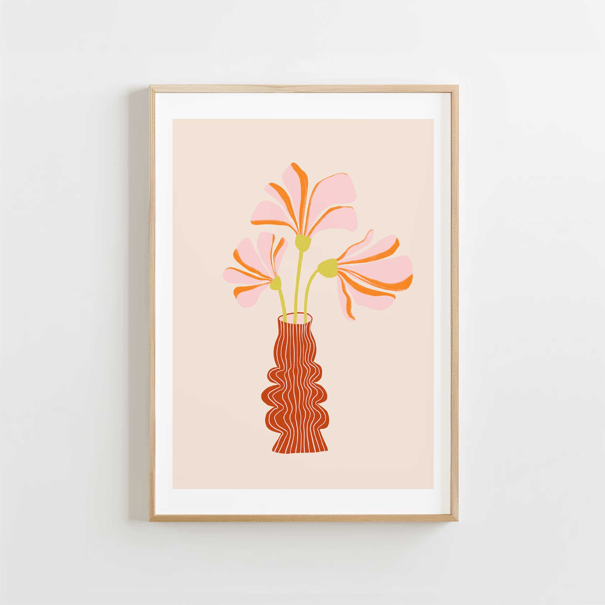 Floral 'Coral Petal Dance', lively modern wall decor with an artistic aesthetic, titled 'Coral Petal Dance'