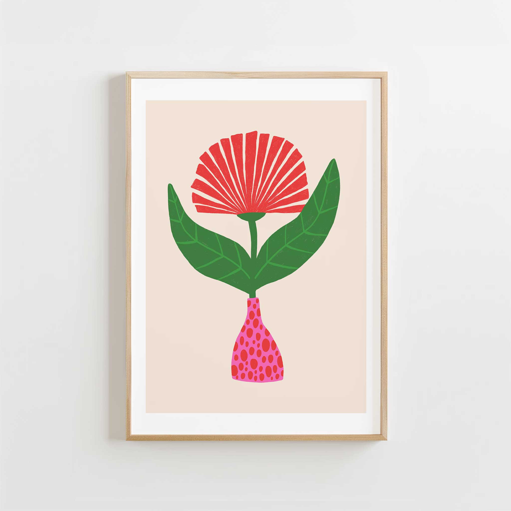 Floral 'Crimson Fan', striking aesthetic canvas print style for creative living rooms, titled 'Crimson Fan'