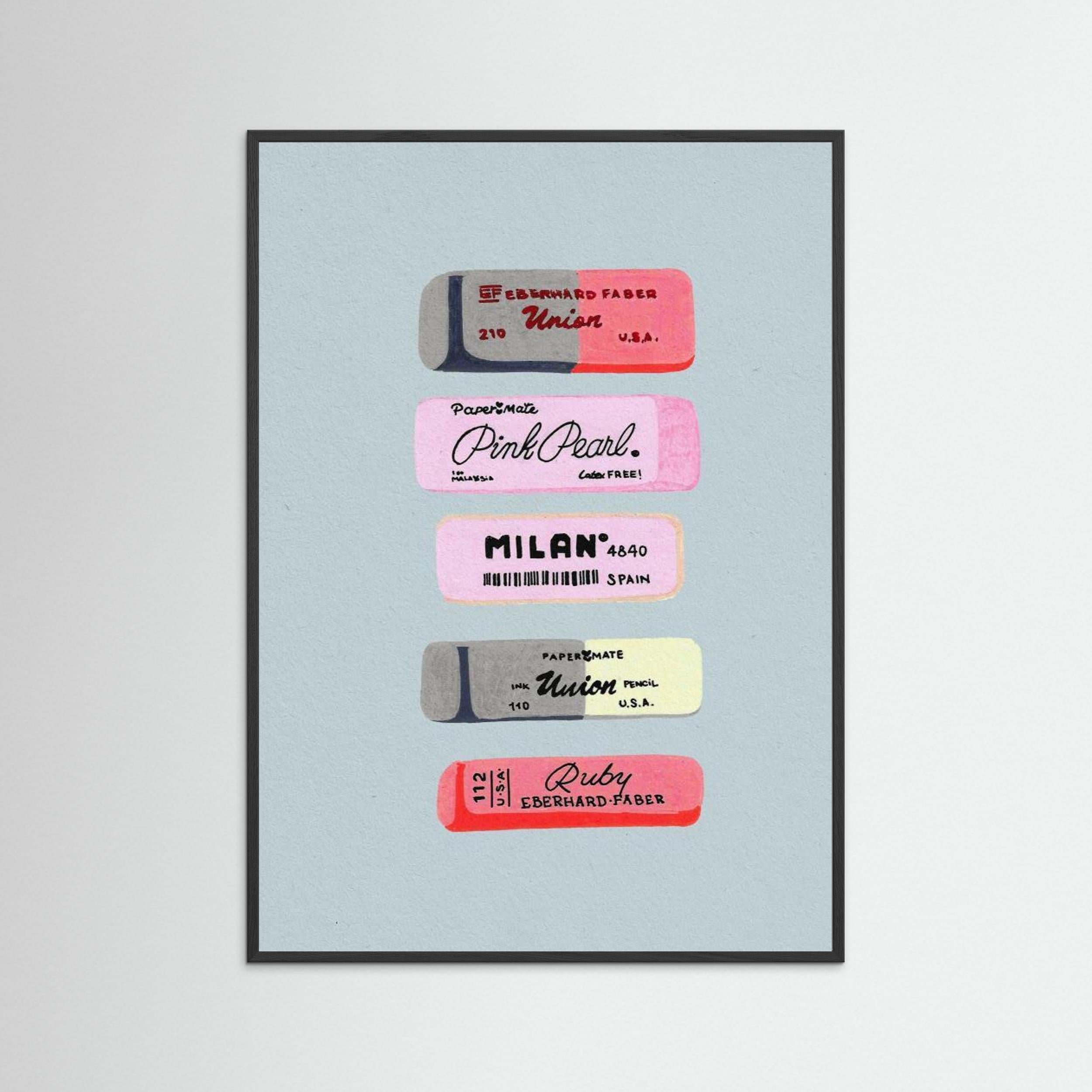 Erasers Art Print by Studio Mandariini