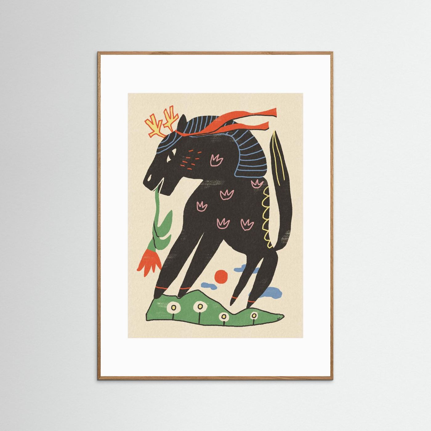 Mythical Horse with Flower by Raipa Studio