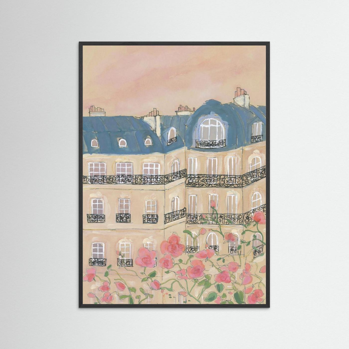 Sunset Over Paris Buildings by Katharina Puritscher