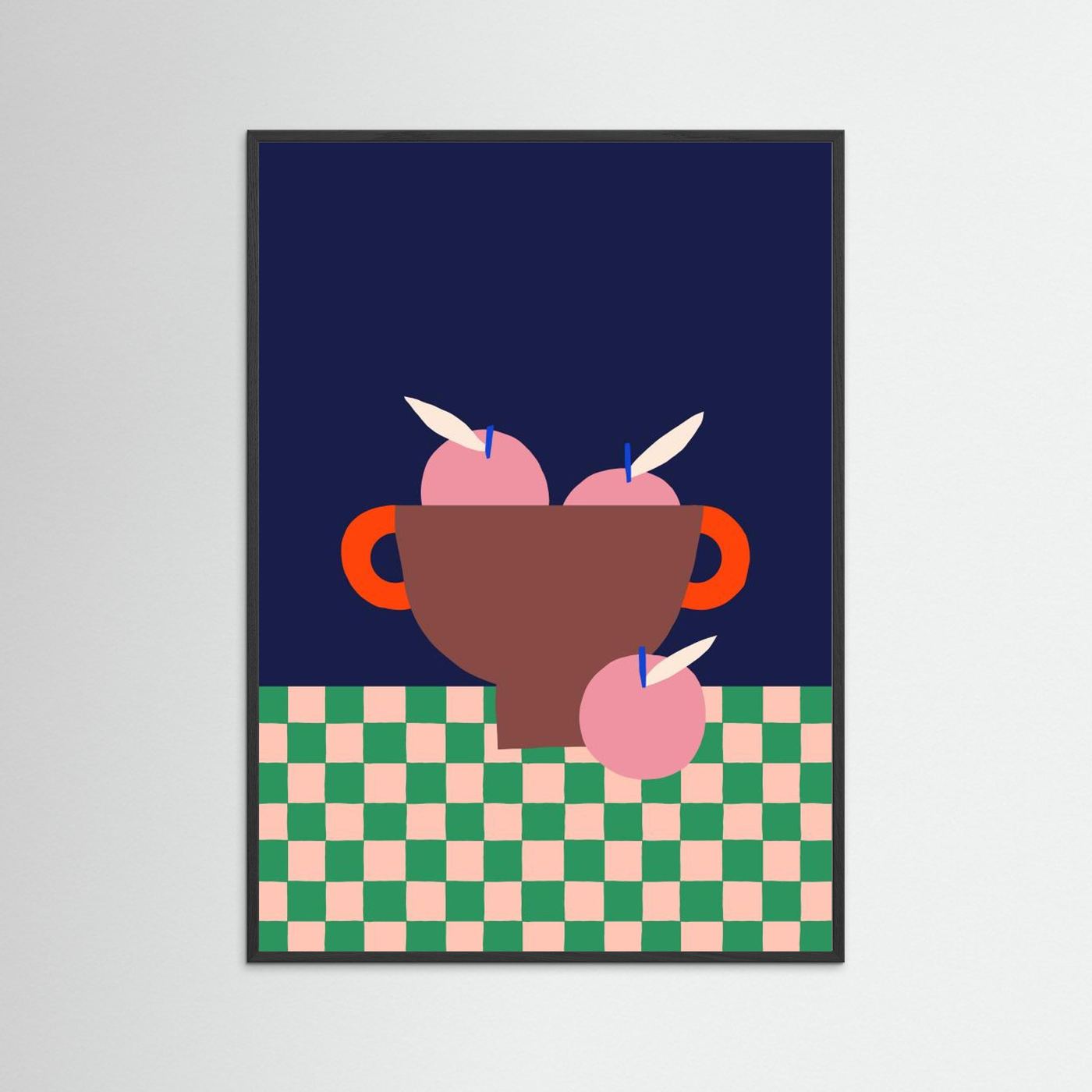 Fruit Bowl with Pink Apples by Maren Gross