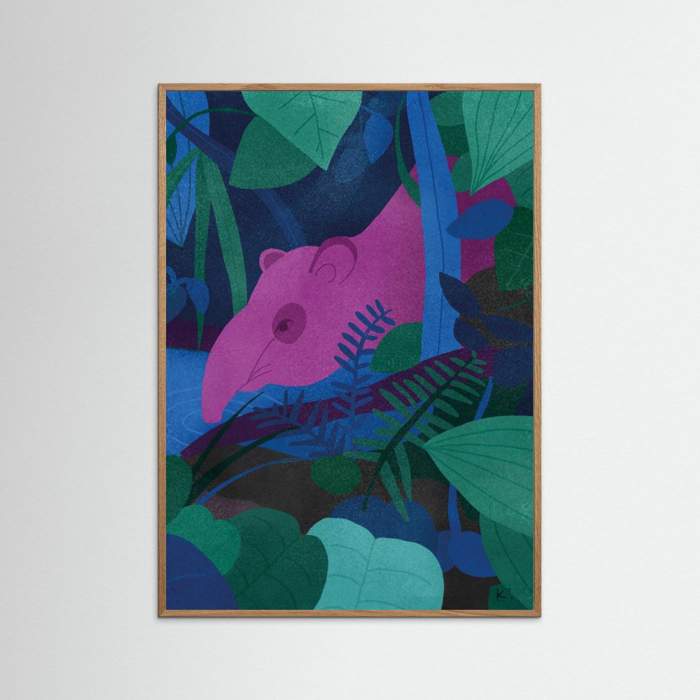 Pink Tapir In Jungle by Sylwia Kubus