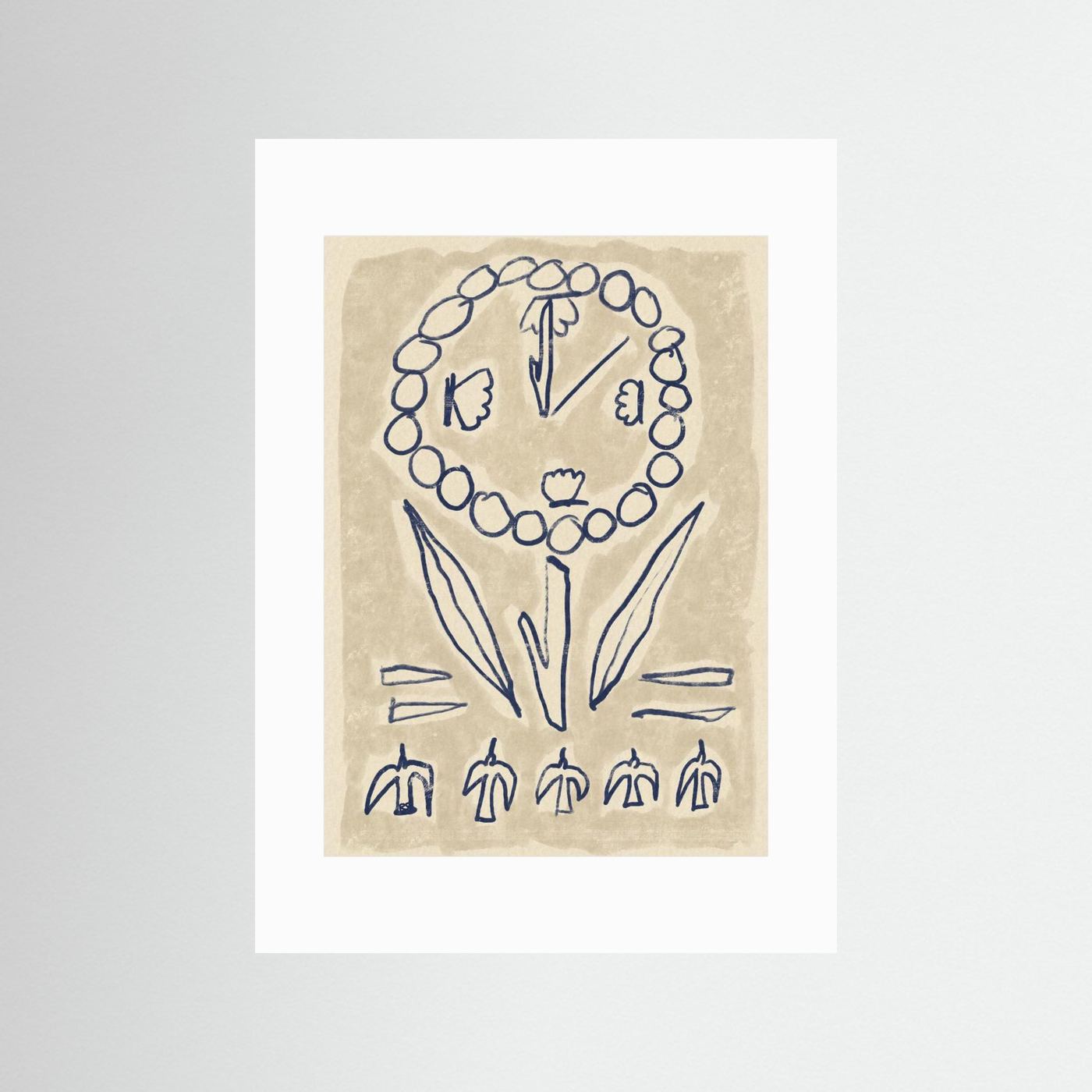 Folk Art Flower Symbols by Raipa Studio
