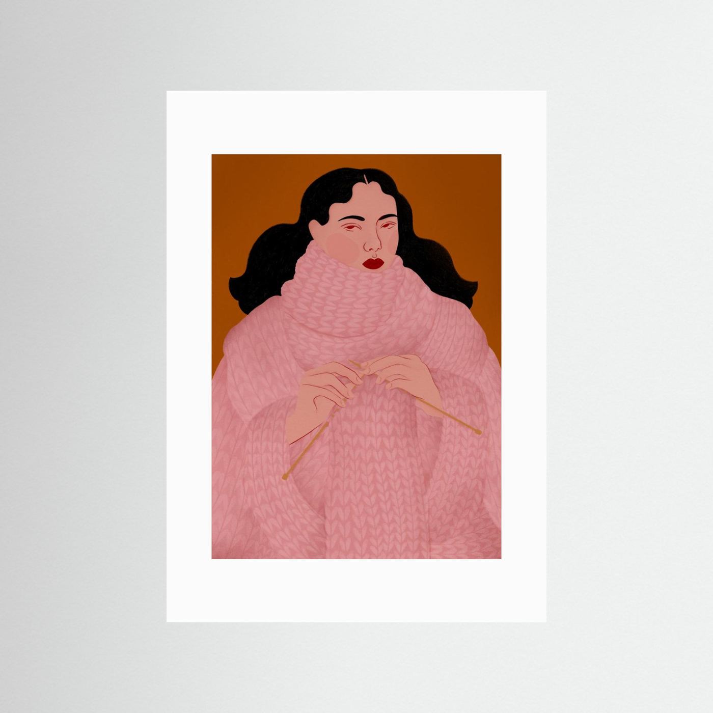 Cozy Pink Sweater Knitter by Ida Alvarsson