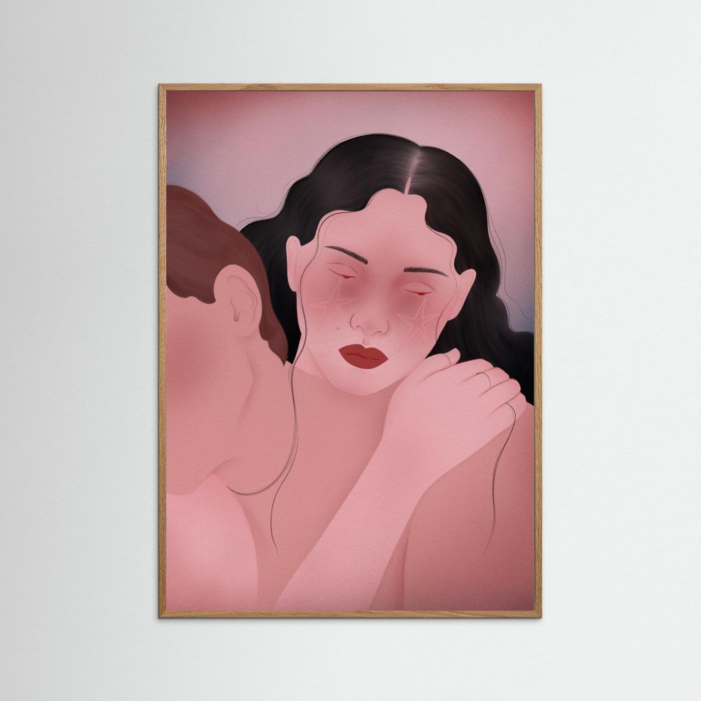 Crying Woman Embrace by Ida Alvarsson