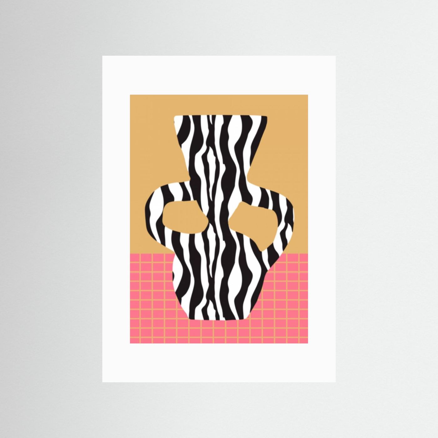 Zebra Patterned Vase by The Printable Studio
