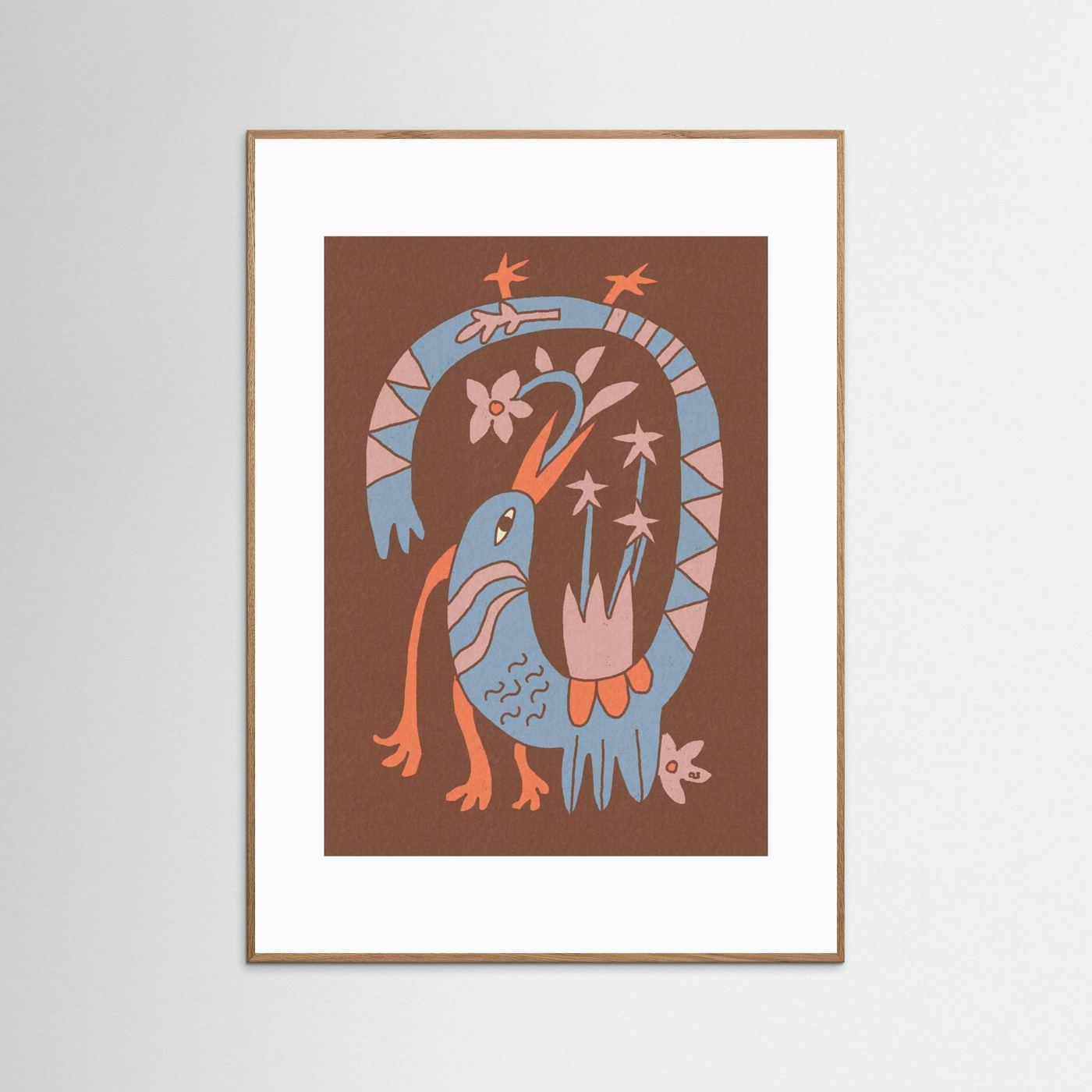 Whimsical Folk Bird by Raipa Studio