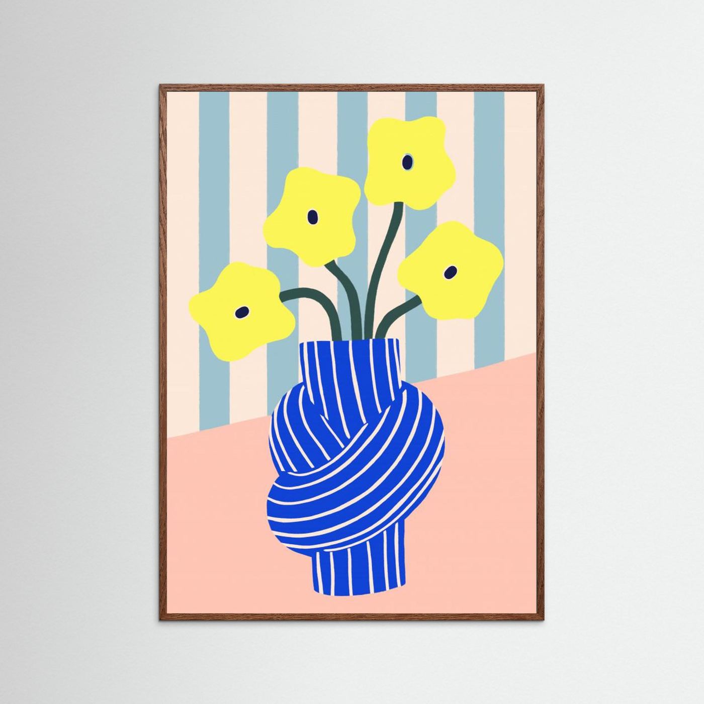 Flowers in Blue Knotted Vase by Maren Gross