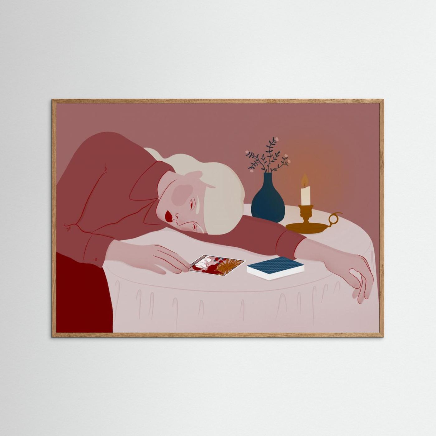 Pensive Woman Candlelight by Ida Alvarsson