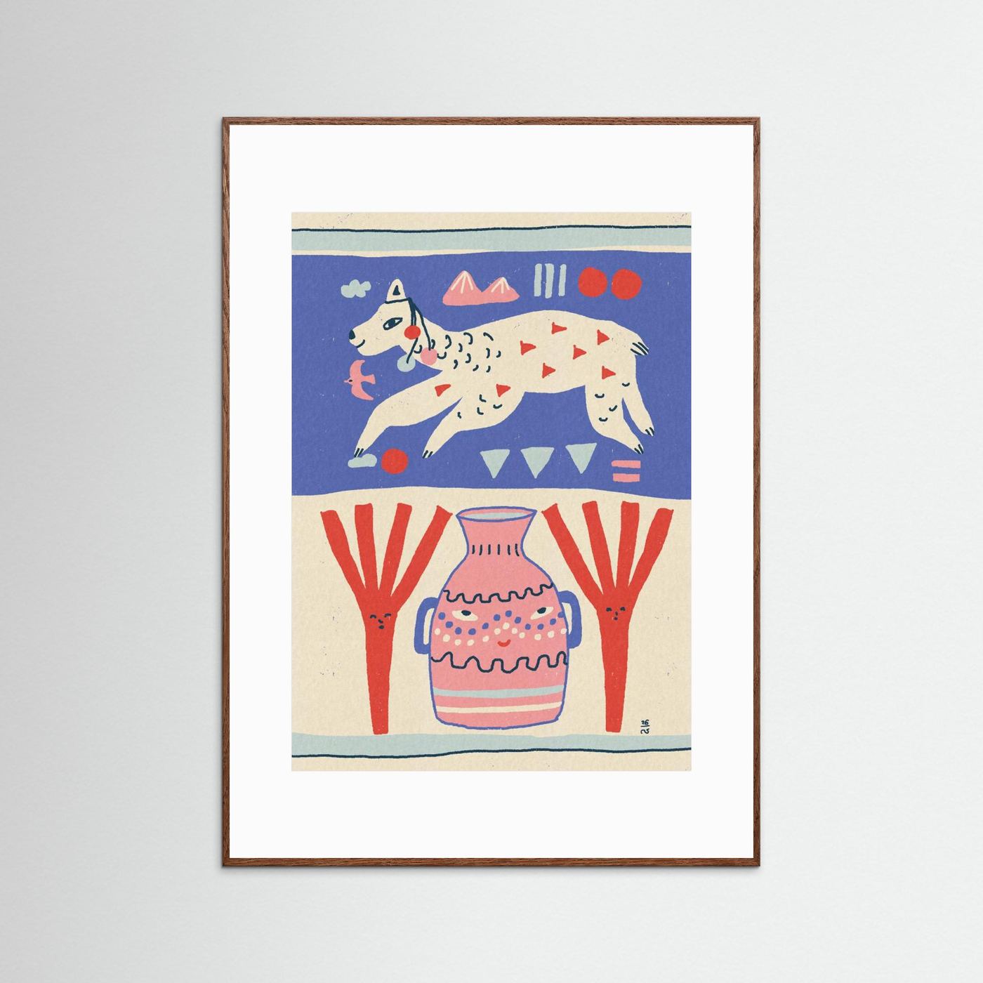 Playful Llama Folk Art by Raipa Studio