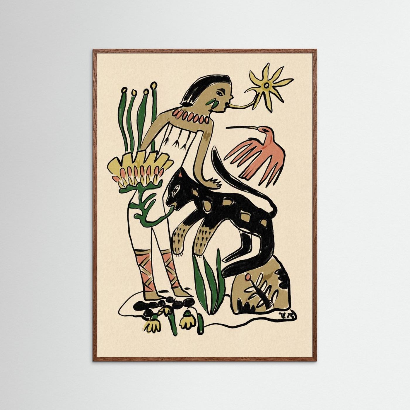 Folk Figure and Panther by Raipa Studio