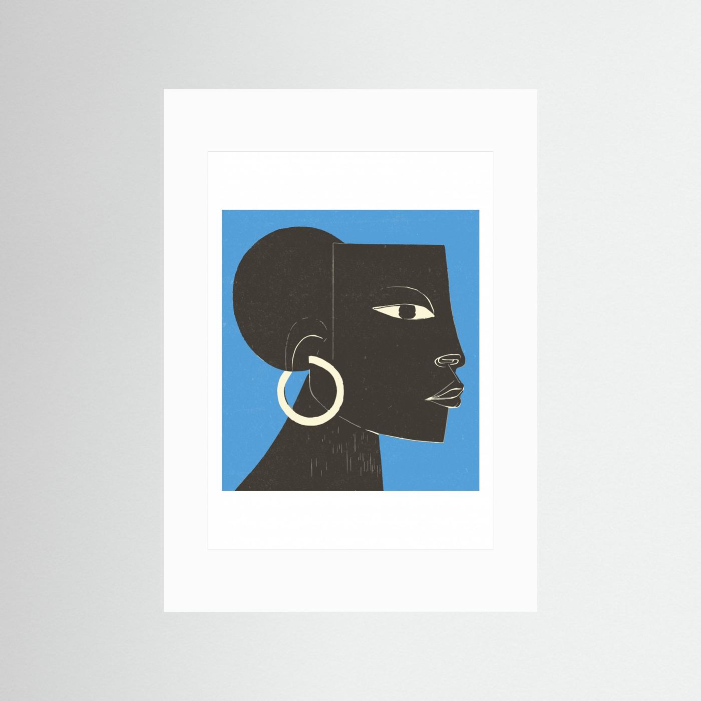 Portrait Woodblock Abstracted by The Printable Studio