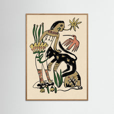 Folk Figure and Panther by Raipa Studio