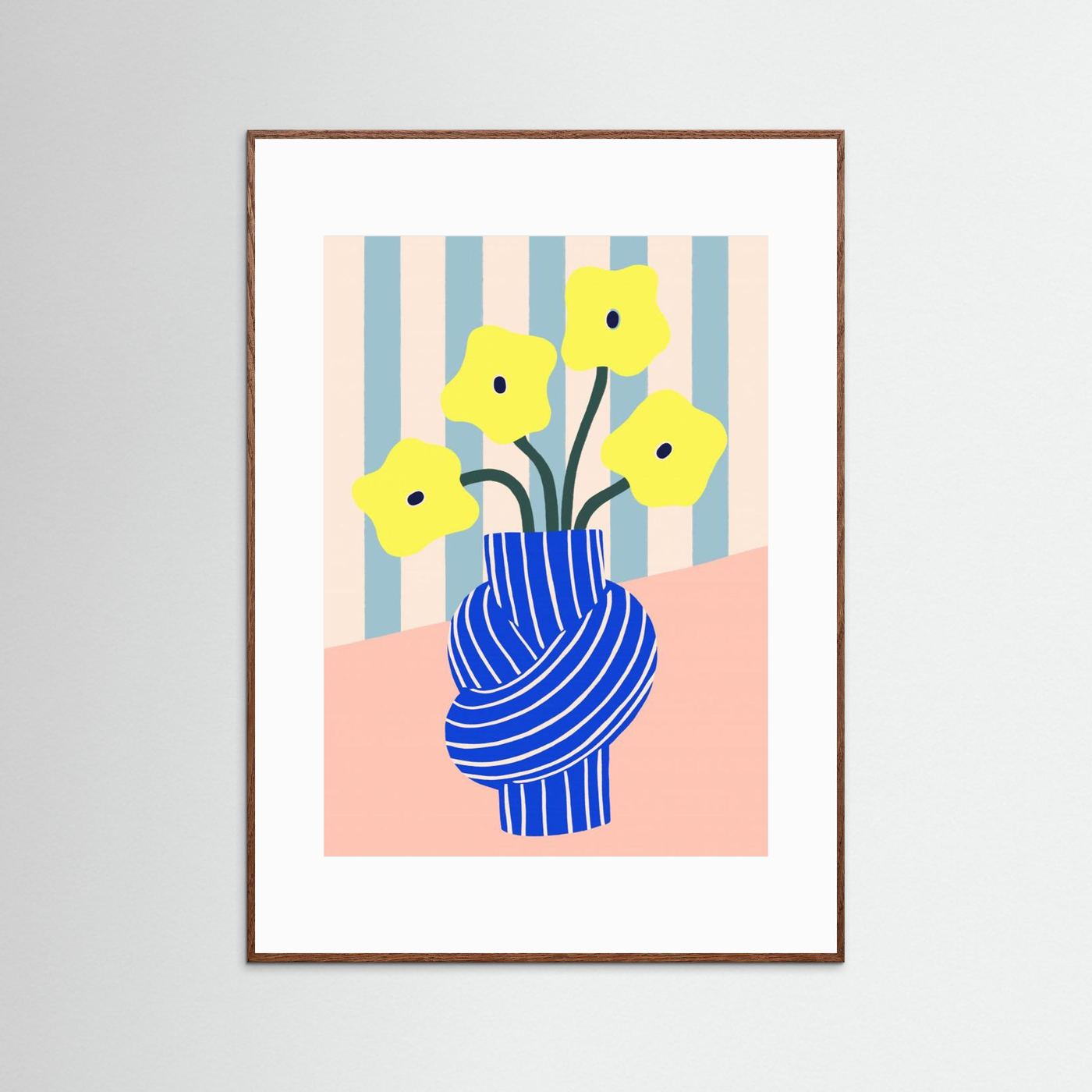 Flowers in Blue Knotted Vase by Maren Gross