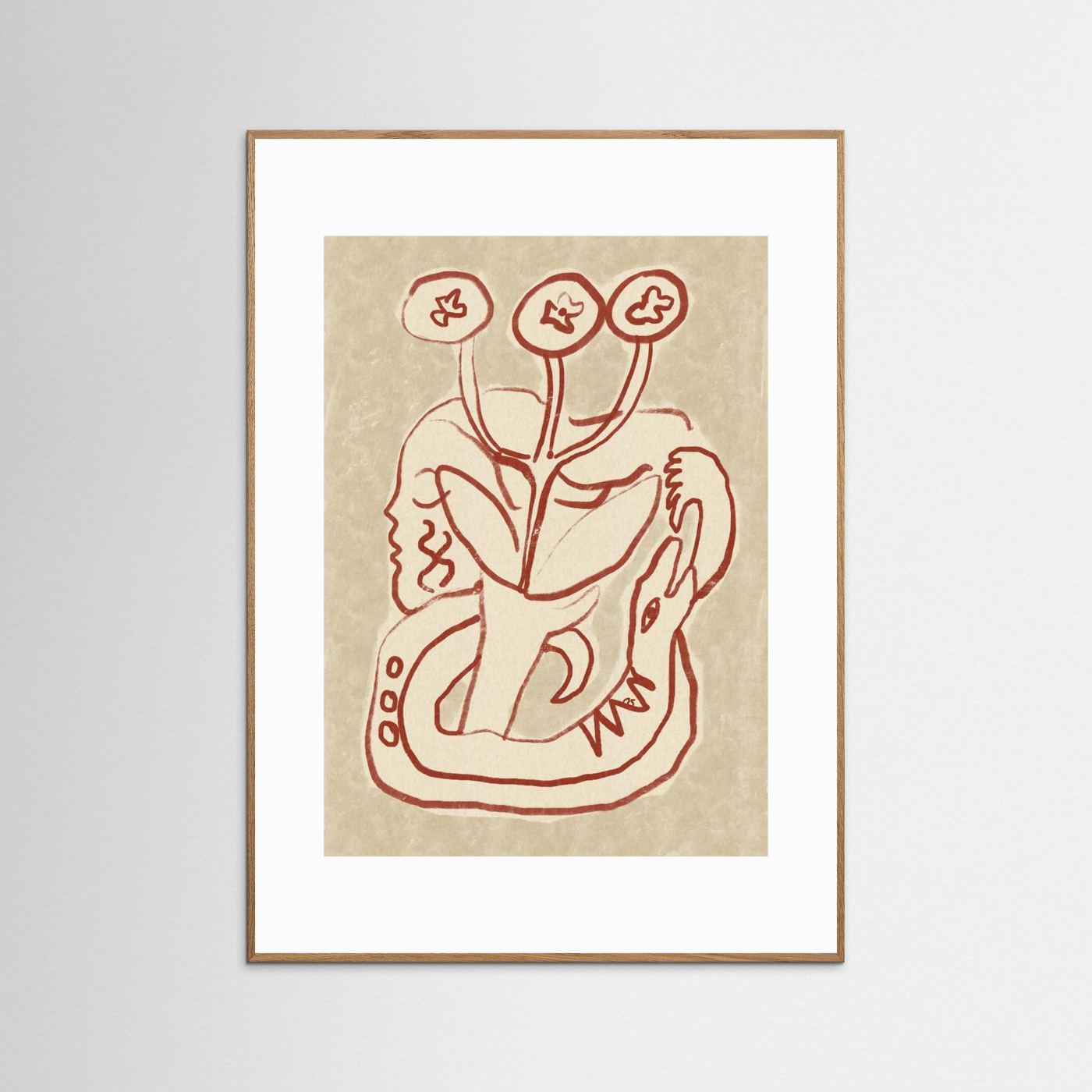 Serene Woman and Snake by Raipa Studio