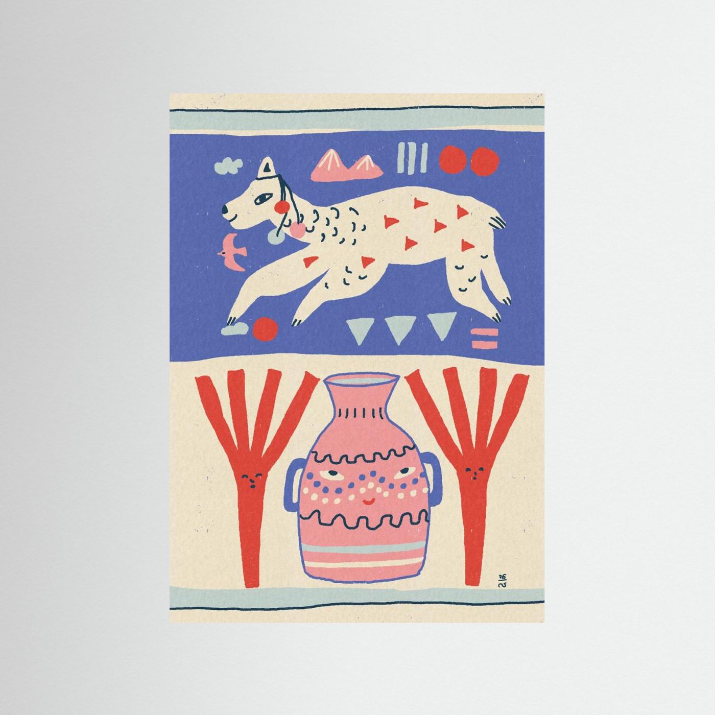 Playful Llama Folk Art by Raipa Studio