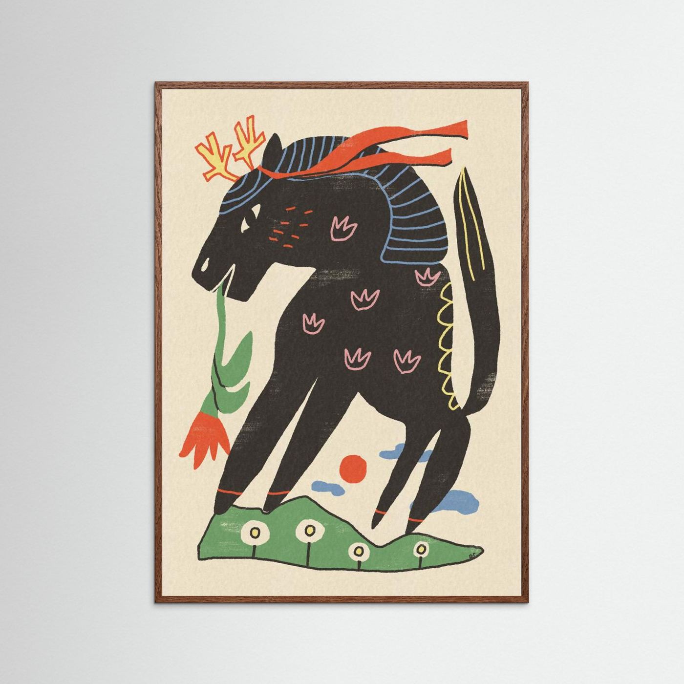 Mythical Horse with Flower by Raipa Studio